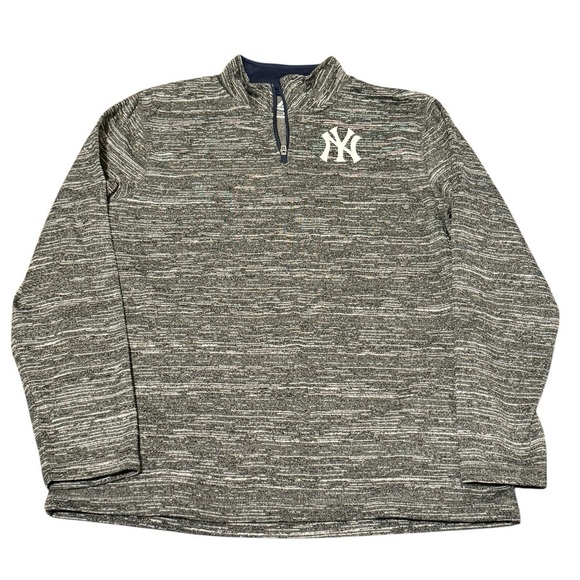 Men’s Majestic New York Yankees Pullover 1/4 Zip Size Large Lightweight - Picture 2 of 6